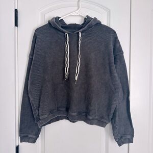 Women’s Aerie Gray Ribbed Hoodie Size XS